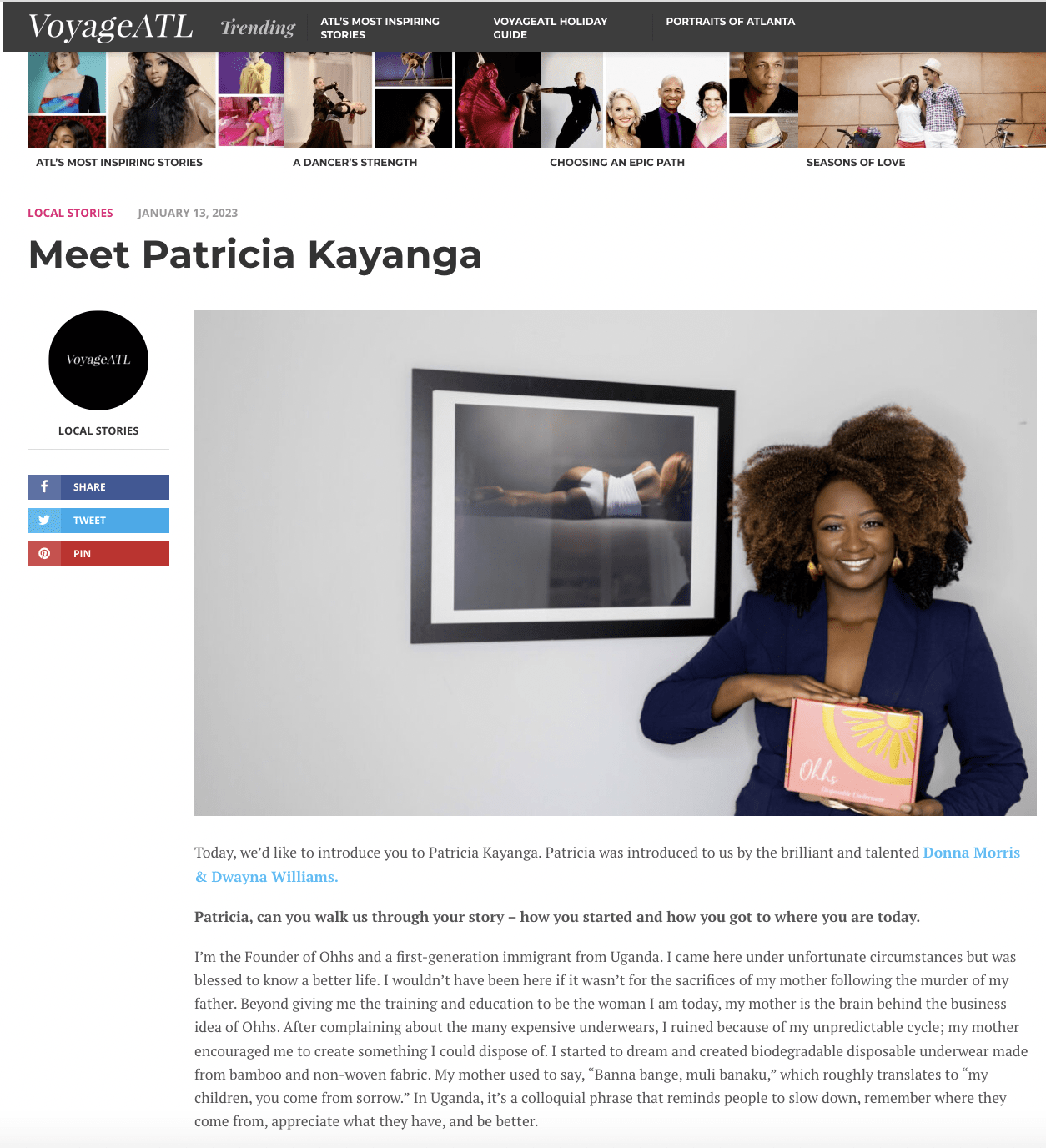 You are currently viewing VoyageATL: Meet Patricia Kayanga