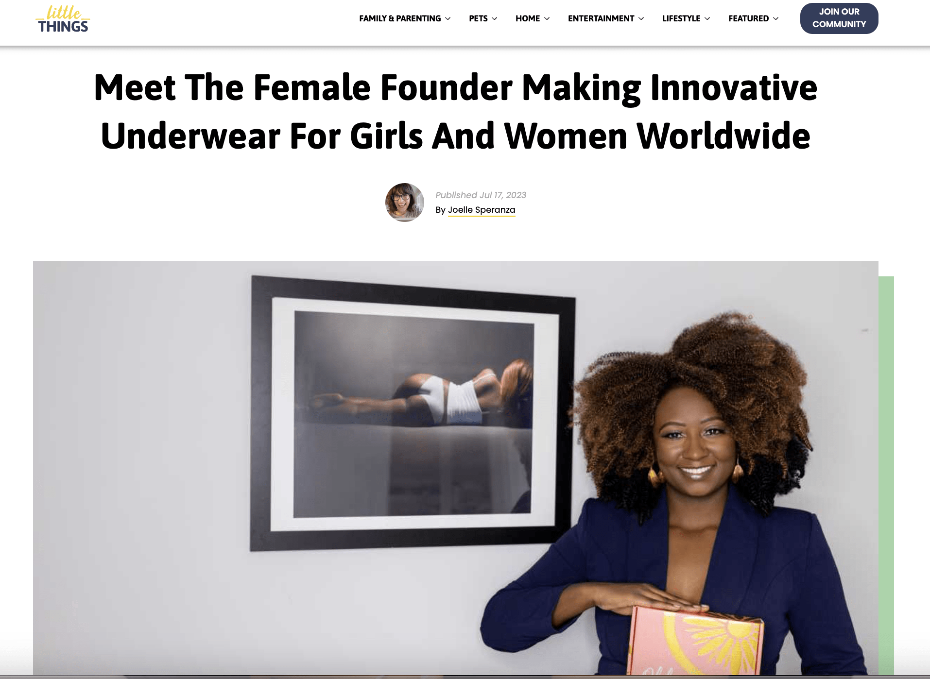 Read more about the article {CLIENT FEATURE] Meet The Female Founder Making Innovative Underwear For Girls And Women Worldwide